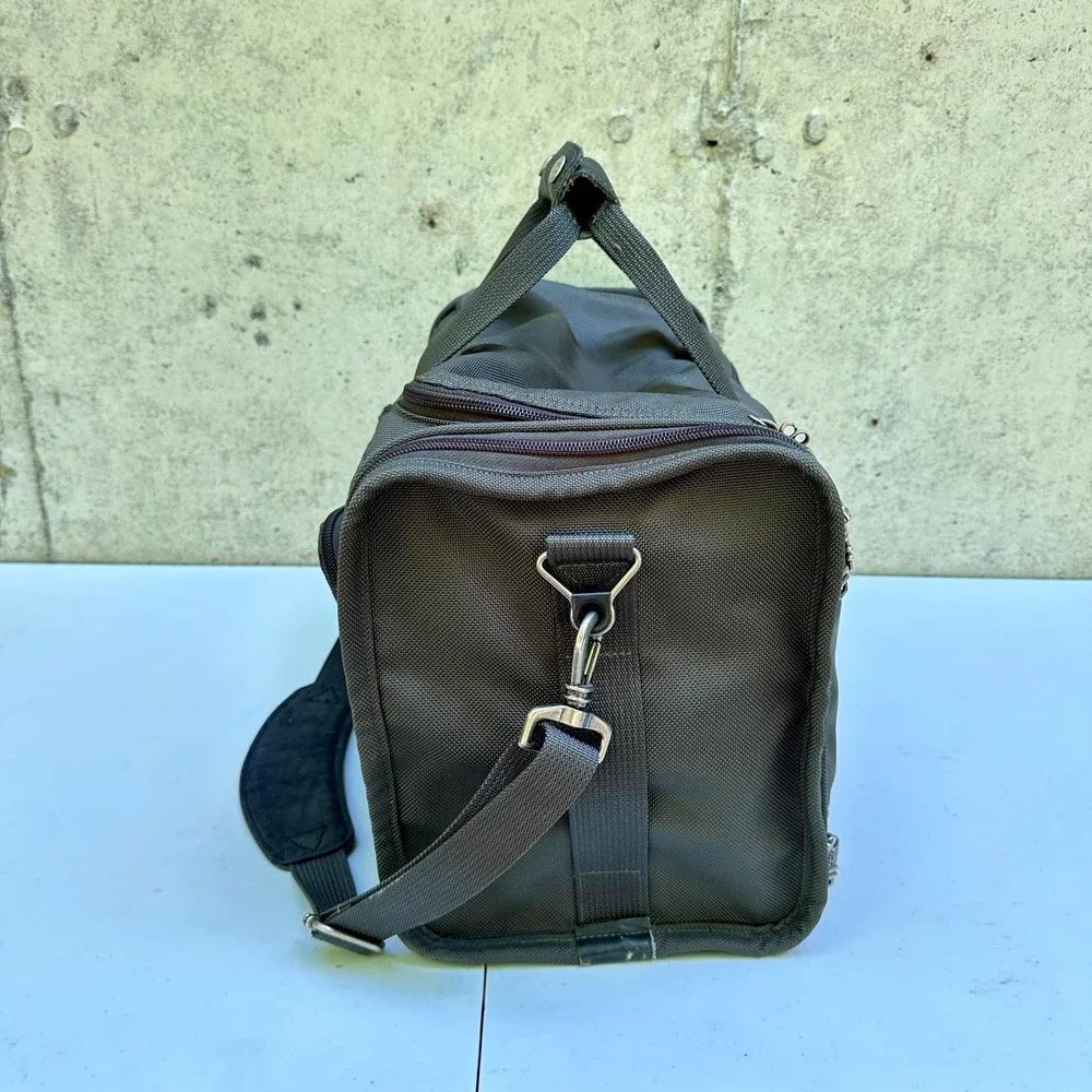 Tumi Duffel Bag Alpha Ballistic Nylon Olive Green Travel Weekender Monogrammed